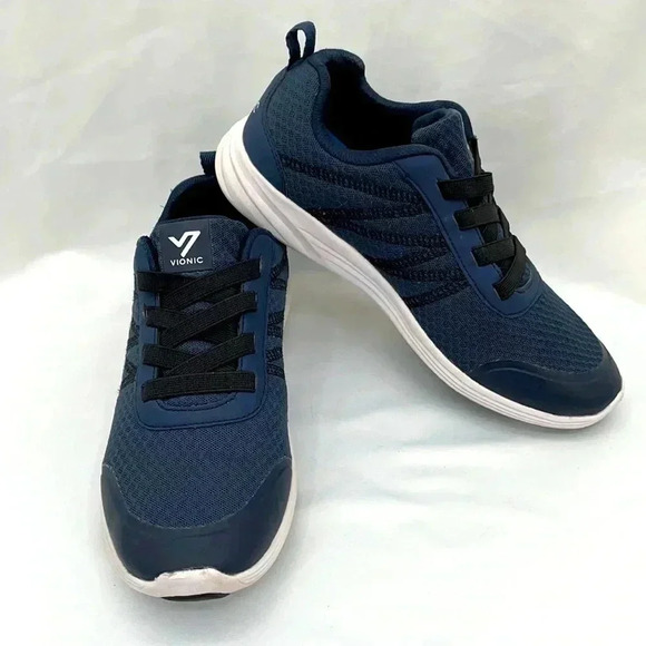 Vionic Slip On Women’s Sneakers 6.5W Dark Blue Mesh Lace Up Look - Picture 1 of 10